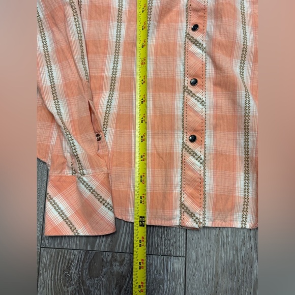 Ariat Womens  Orange Plaid Shirt - Picture 4 of 10